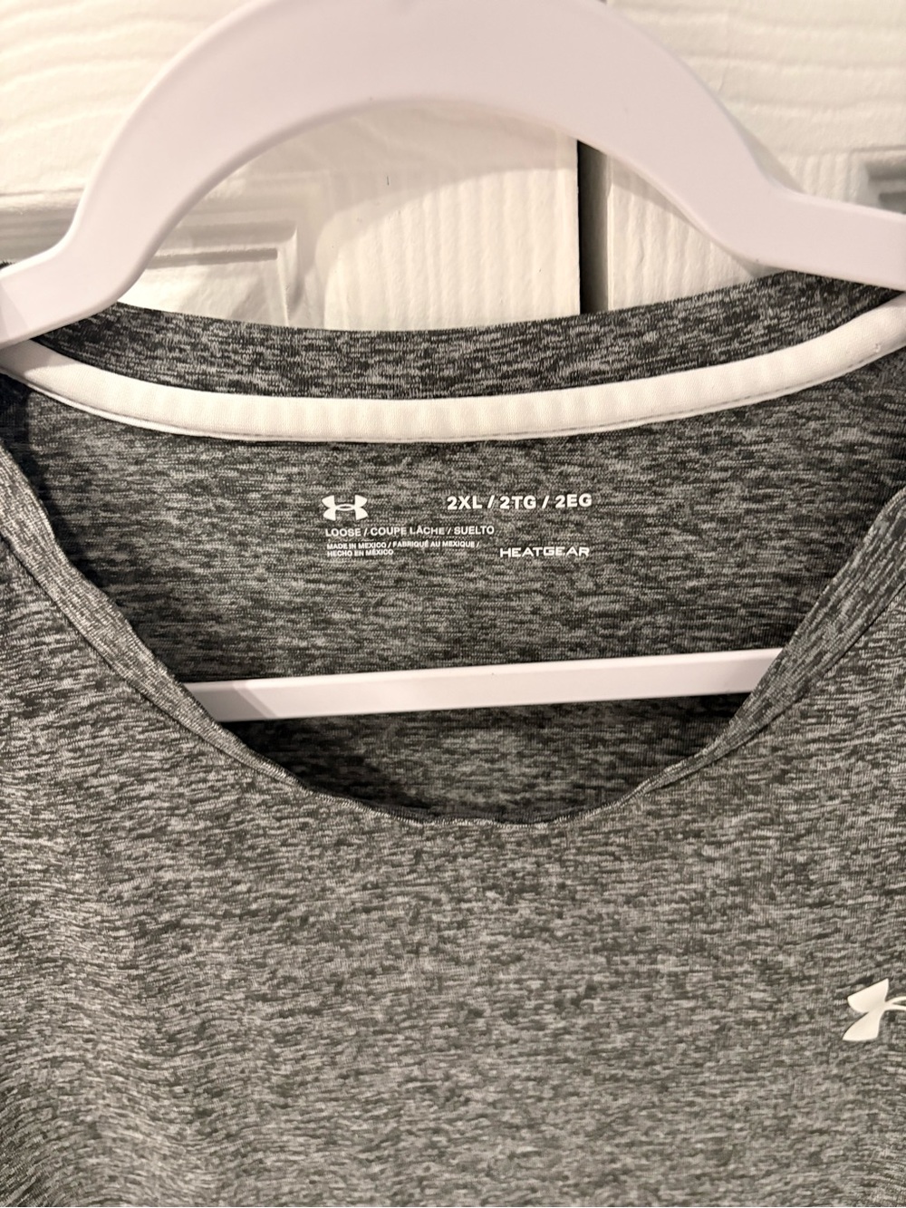 Under Armour HeatGear Gray Athletic Tee 2XL - Picture 2 of 3